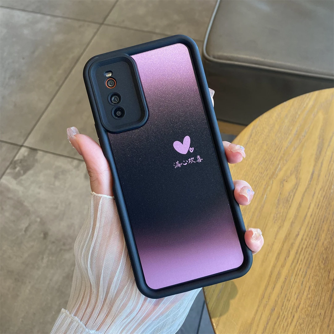 适用于VIVO iQOO Neo3渐变紫满心欢喜手机壳防摔天眼阶梯新款保护