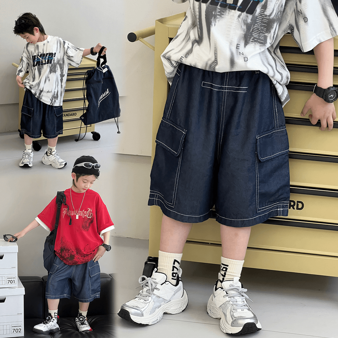 男童牛仔短裤夏季新款宽松薄款儿童中裤宝宝洋气休闲五分裤CC8002