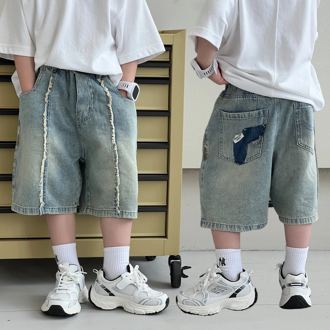 男童牛仔短裤夏装新款宽松韩版裤子儿童薄款休闲五分裤潮流99137