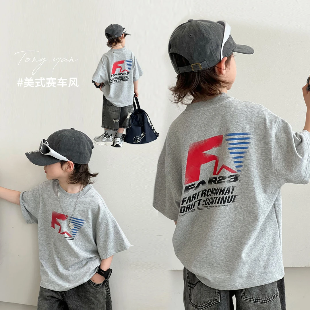 男童T恤短袖2024夏季新款中大童宽松上衣宝宝印花儿童半袖TY70745