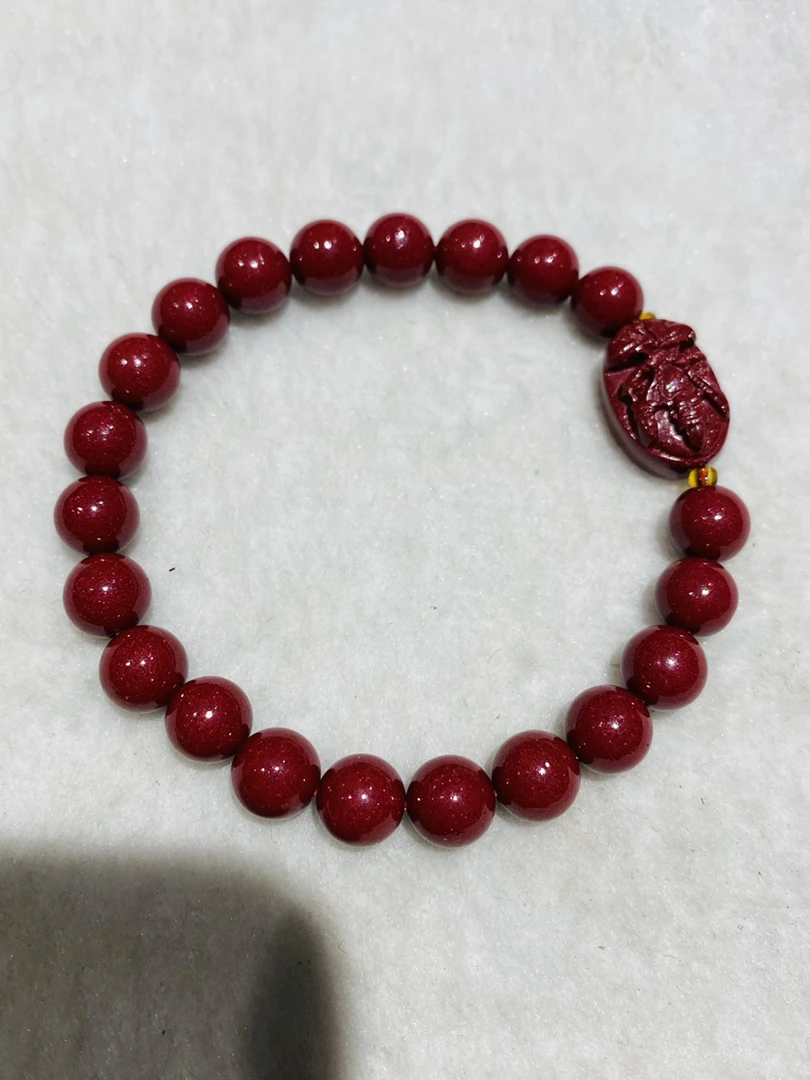 天然辰砂天然高含量朱砂手链