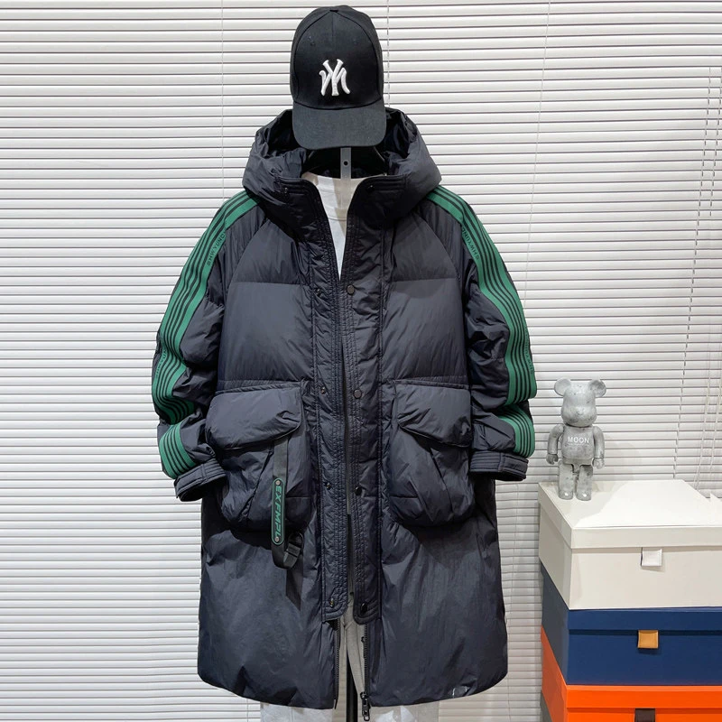 中长款羽绒服男青少年2025冬季新款高中学生抗寒男式羽绒衣服新款