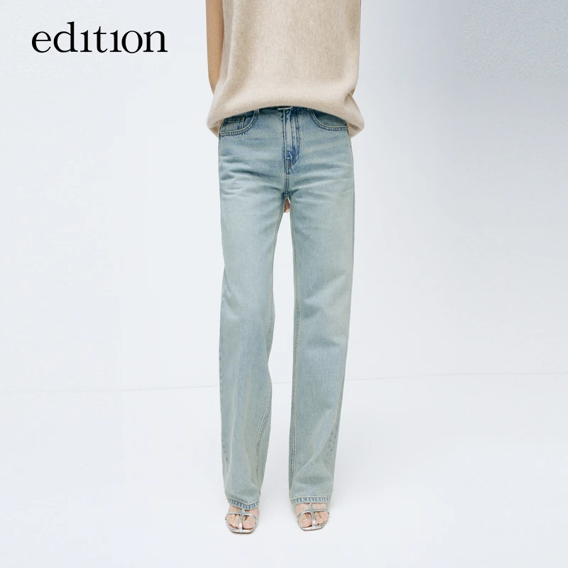 【商场同款】edition春新款土耳其棉直筒牛仔裤#EBD1JEN011