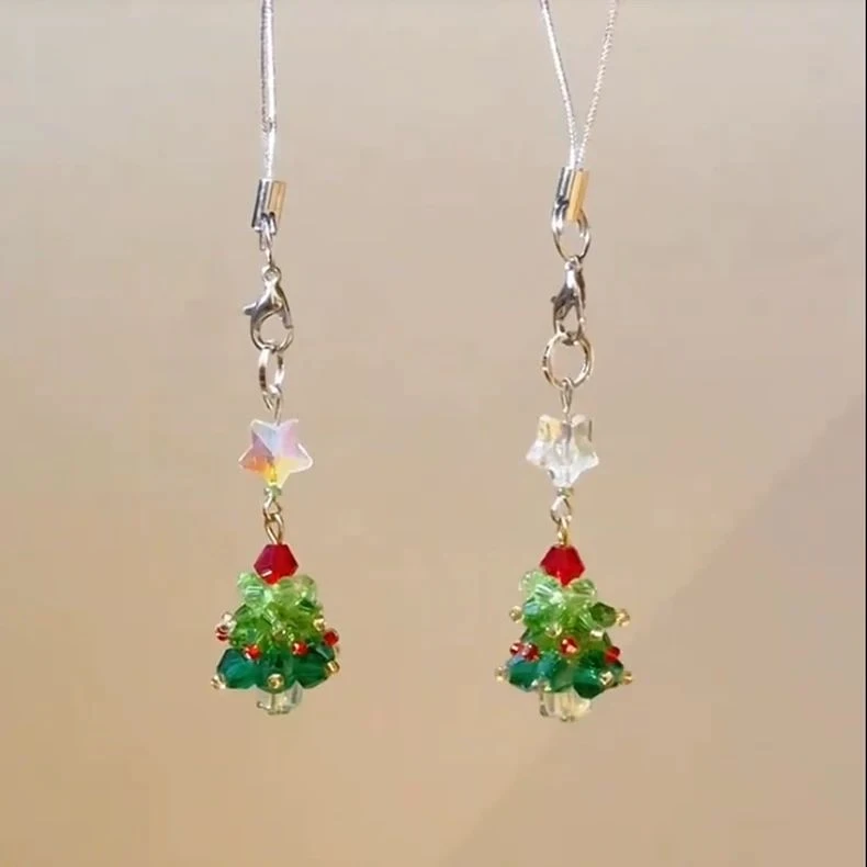 一颗圣诞树~圣诞树星星手机壳手工潮玩吊坠包包挂件DIY手机链可爱