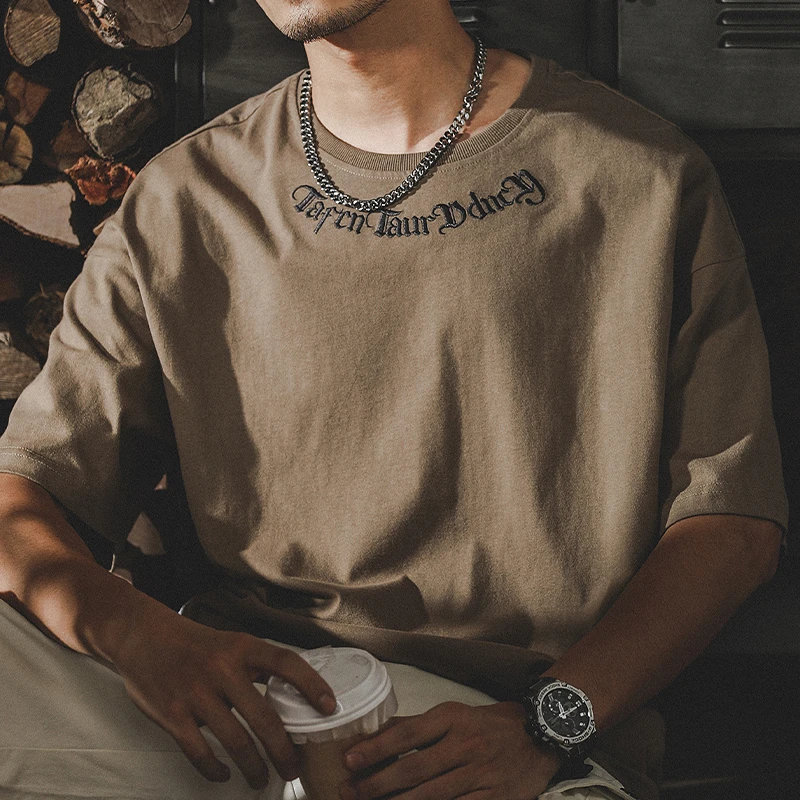 美式复古短袖T恤男士2025年新款ins潮牌纯棉重磅宽松大码男装夏季