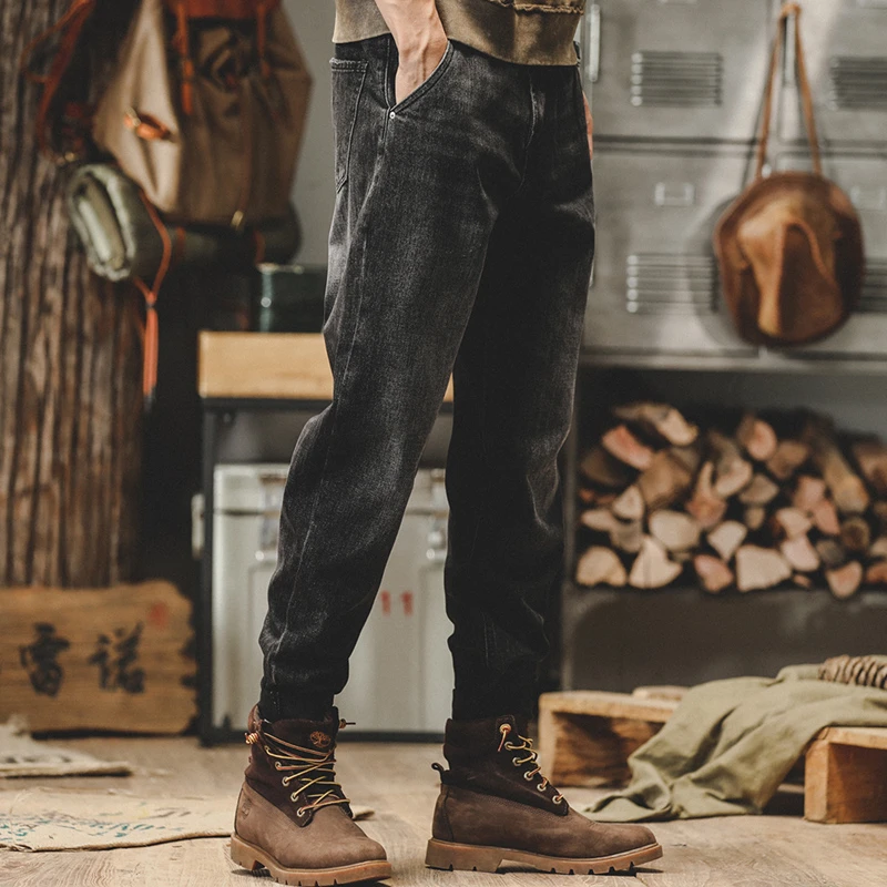 美式经典复古重磅牛仔裤男宽松直筒202冬季新款休闲百搭水洗裤子