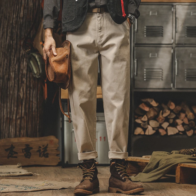 美式复古简约工装裤子男2025年夏季薄款休闲裤男士宽松直筒锥形裤