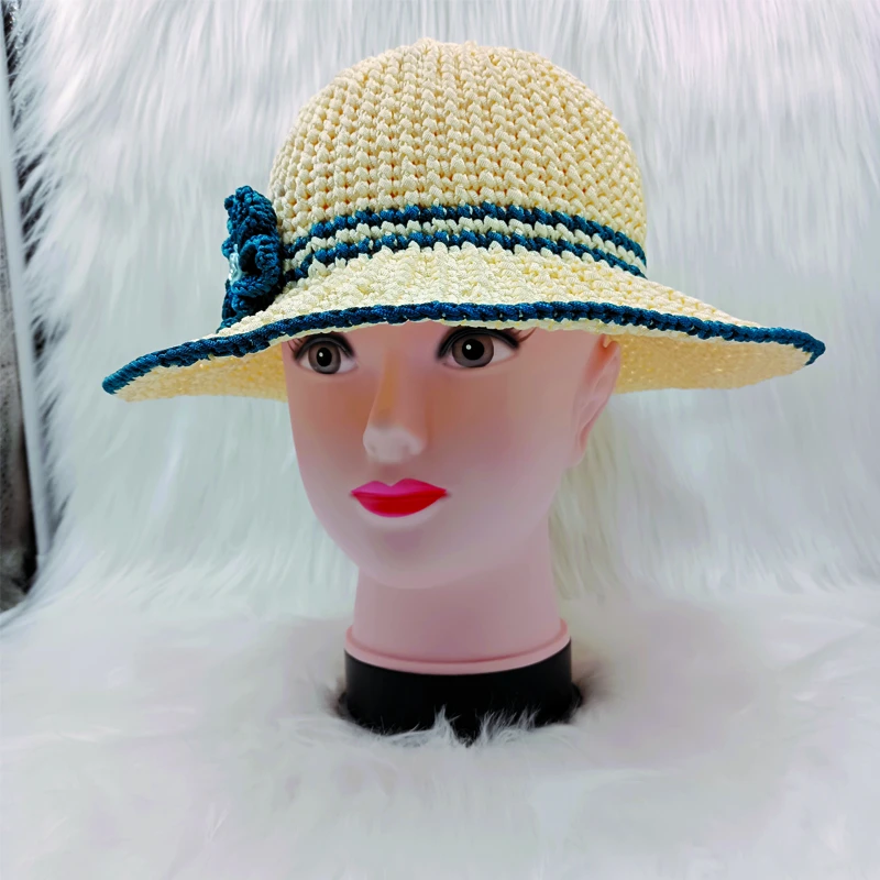 纯手工编织帽新款遮阳帽百搭太阳帽女士防晒帽夏季防紫外线帽女帽