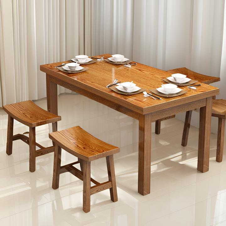 面馆桌椅饭店小吃店餐桌椅餐组合实木餐馆食堂桌子餐厅烧烤耐高温