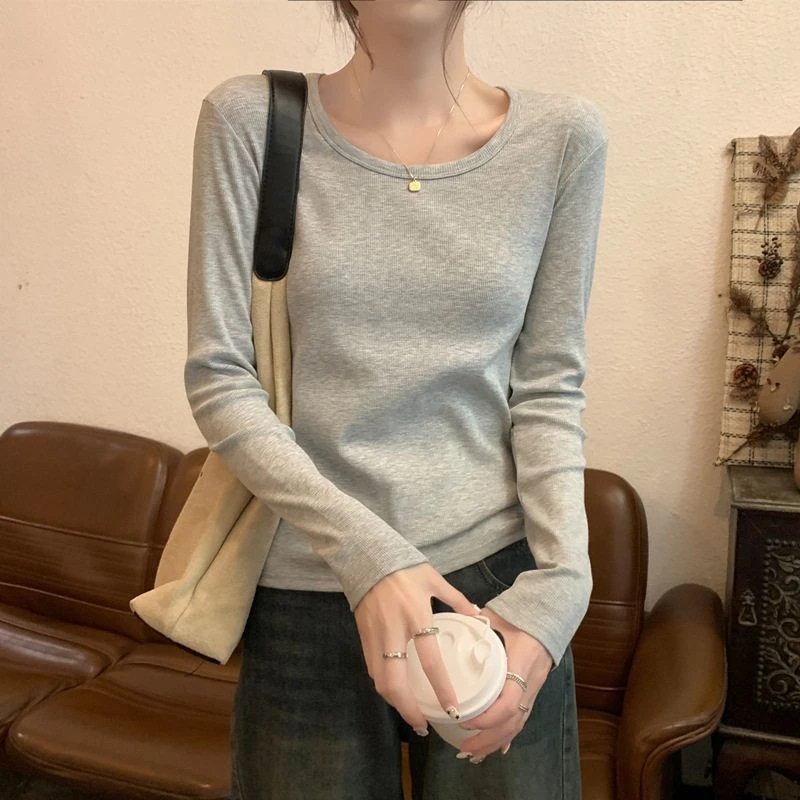 2024新款韩系慵懒风穿搭内搭打底长袖针织衫女秋冬季休闲短款上衣