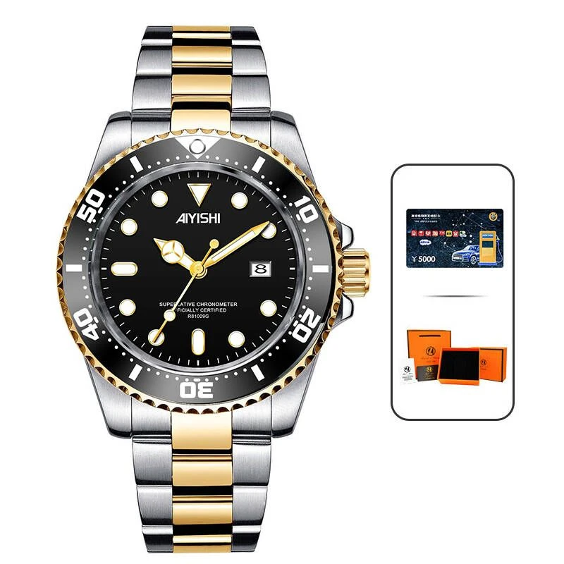 瑞士注册品牌AIYISHI爱依士全新未使用水鬼系列男表-2089-YBZX