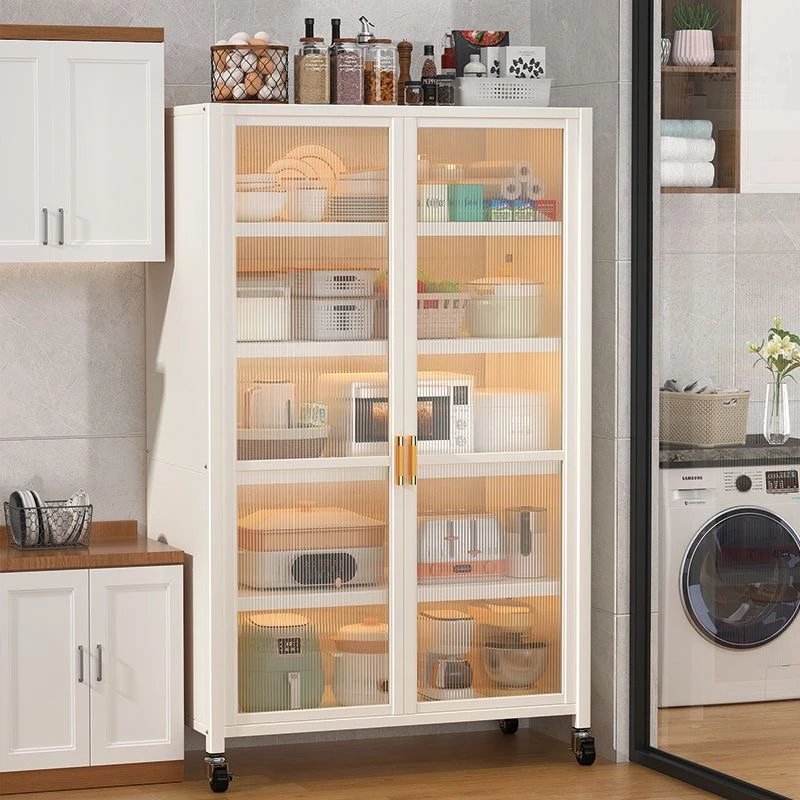 芒达厨房置物架落地简约餐边收纳柜子微波炉橱柜家用多功能储物柜