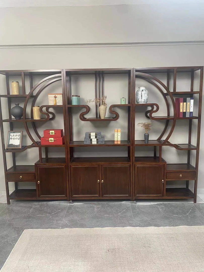 新中式博古架祥云博古架多宝阁家用客厅储物办公室书房置物架书架