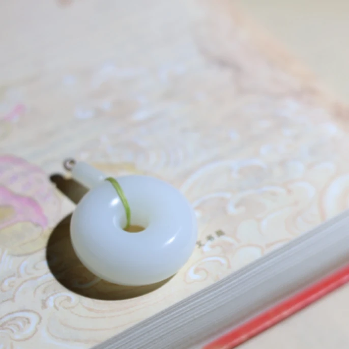 天然和田玉白玉羊脂白玉甜甜圈33*13.4mm