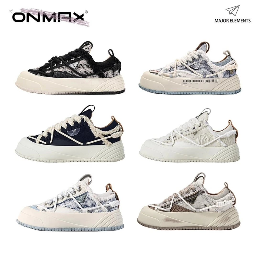 ONMAX潮牌纸飞机帆布鞋男女休闲鞋子低帮厚底百搭
