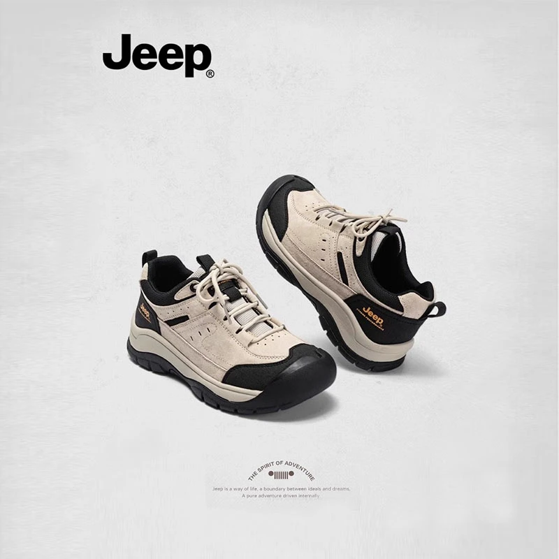 Jeep吉普2025秋季休闲鞋轻便透气防滑厚底耐磨系带百搭户外登山鞋