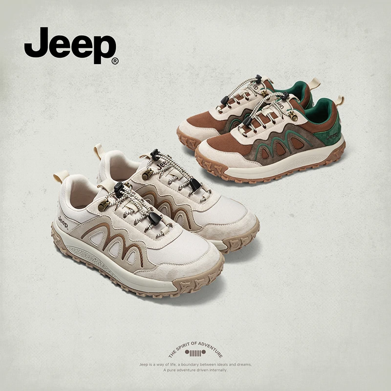 【Jeep吉普】休闲低帮百搭2025秋季新款小众轻便软底系带登山德训鞋