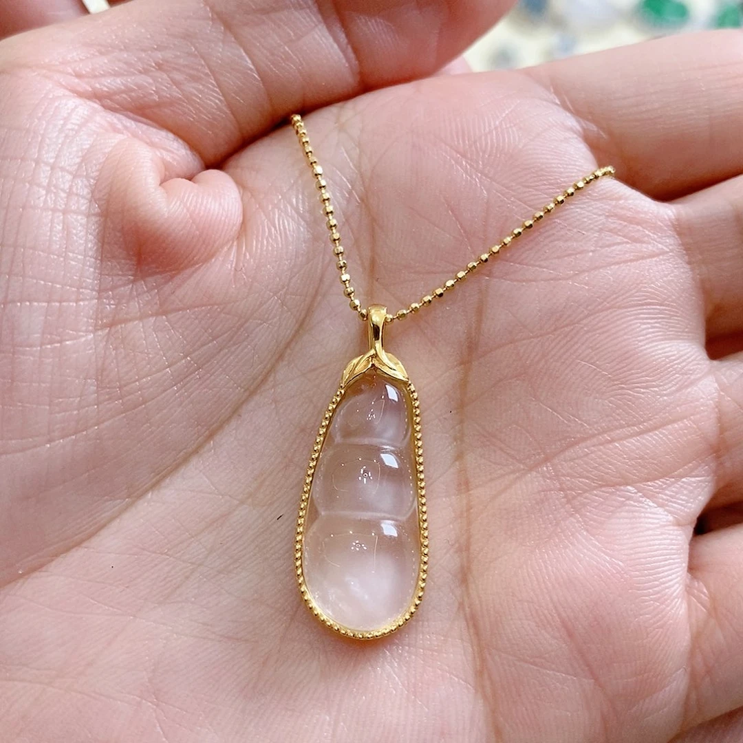 石英质玉吊坠(赠链)银S925镶嵌