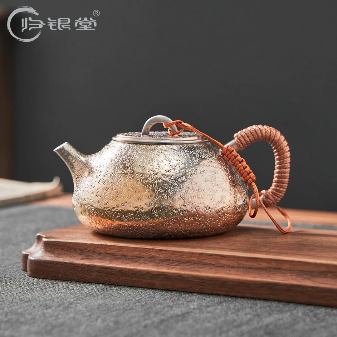 归银堂复古铜色石瓢壶手工茶壶大容量泡茶壶茶具GS-HPCH201252