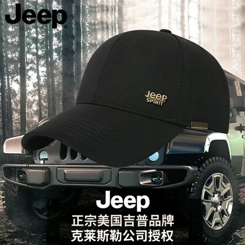 正品JEEP吉普四季帽子男士春夏季户外休闲棒球帽秋冬季纯棉鸭舌帽