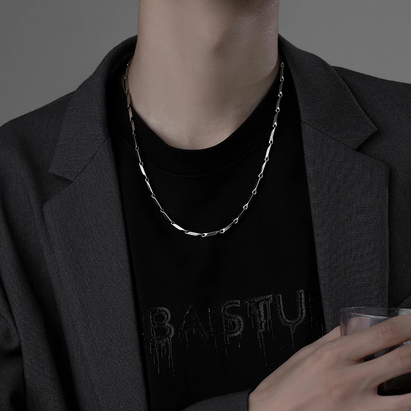 卡兰茵 不锈钢项链 菱形项链男个性时尚百搭小众设计潮ins锁骨链