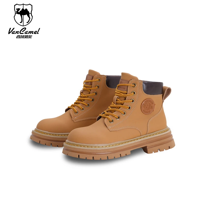 VANCAMEL/西域骆驼新款女靴厚底短靴复古踢不烂马丁靴XY22067LT