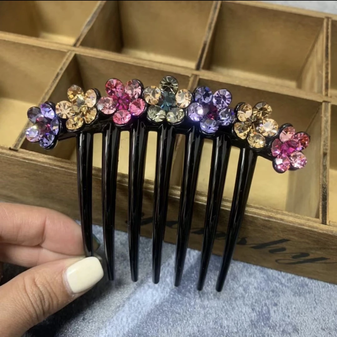 简约梅花大钻七齿插梳
