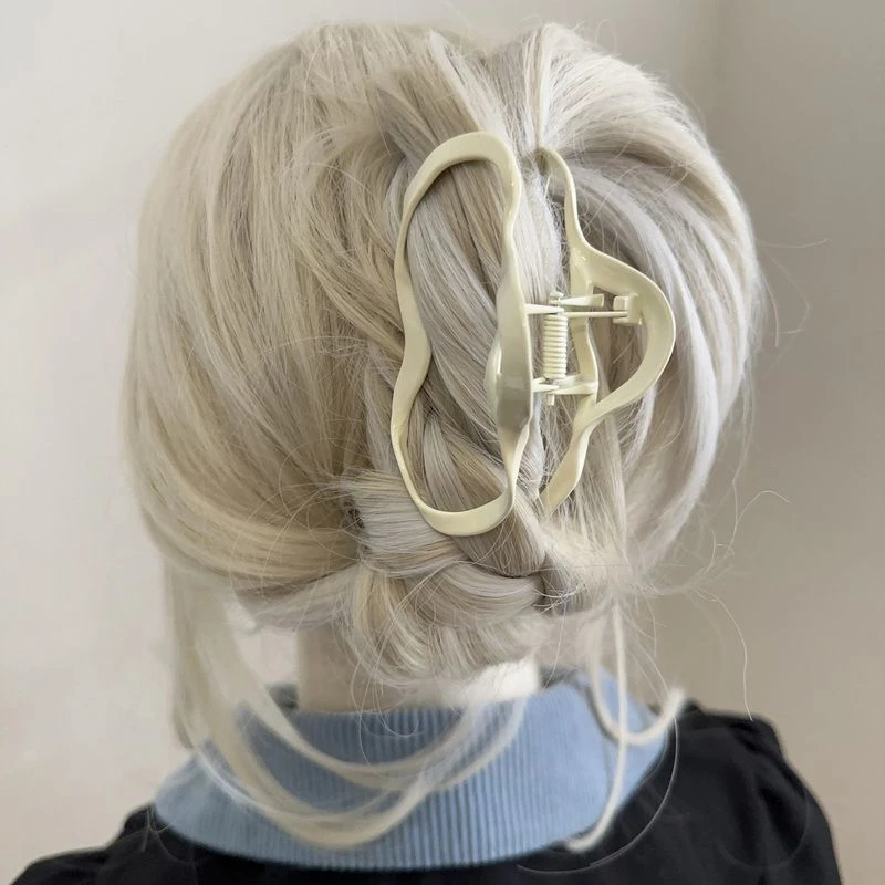 法式抓夹韩国优雅气质奶白色发抓网红大号质感后脑勺塑料鲨鱼夹