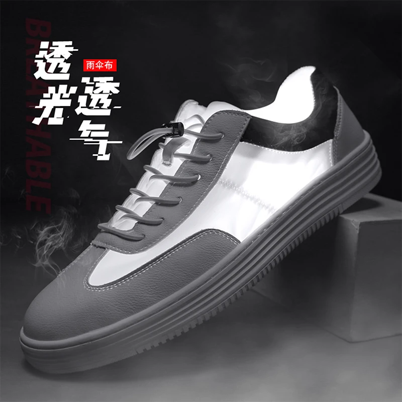 2025新款透气小白鞋雨伞布面橡胶底夏季透气清新低帮休闲男鞋板鞋