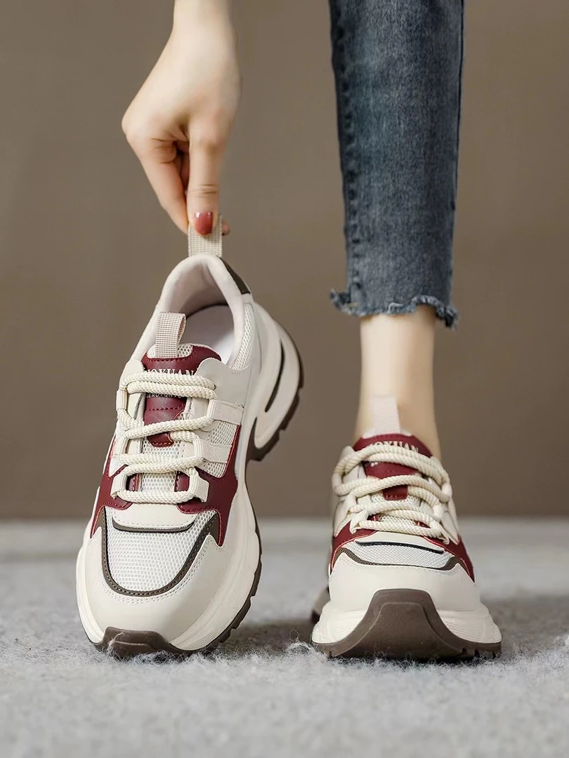 ‘波西米假日’老爹鞋新款超火爆款拼色网面百搭运动休闲鞋  827-1