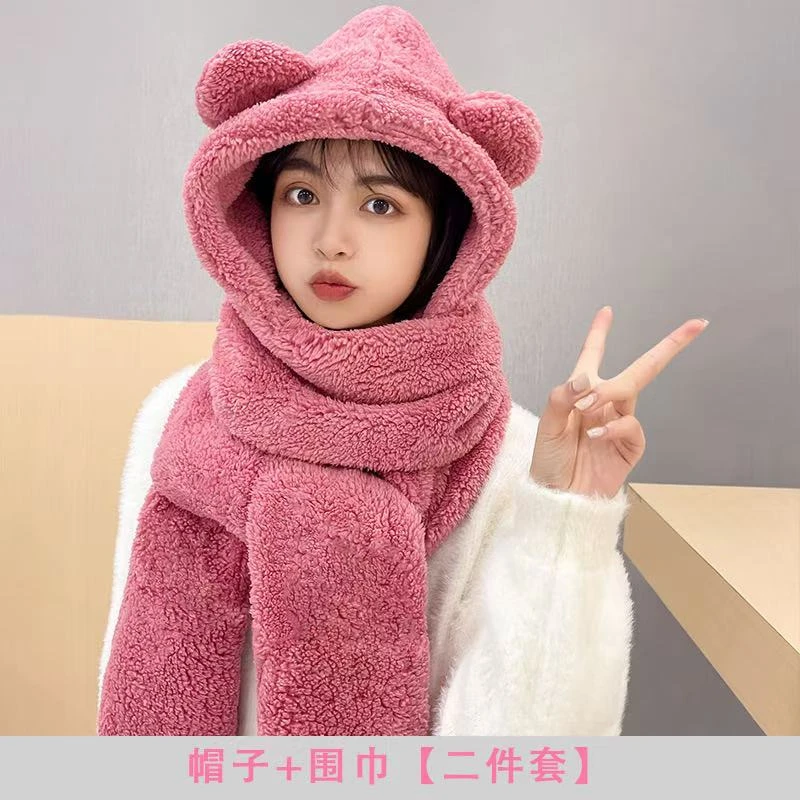 二件一体毛毛外套女毛绒绒保暖时尚加厚百搭韩版宽松大衣冬天冬