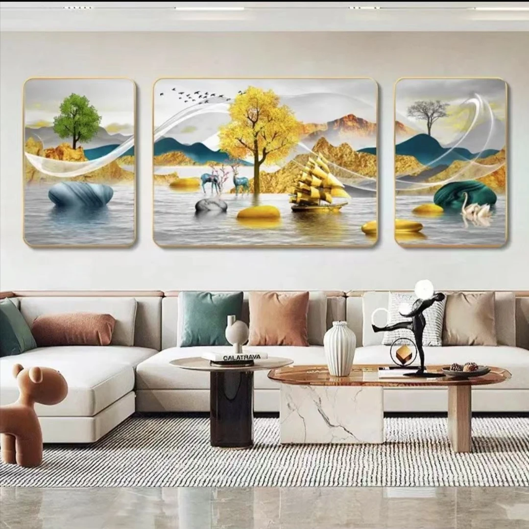 福利款客厅装饰画40*60/80*60/40*60手工轻奢简约时尚晶瓷艺术