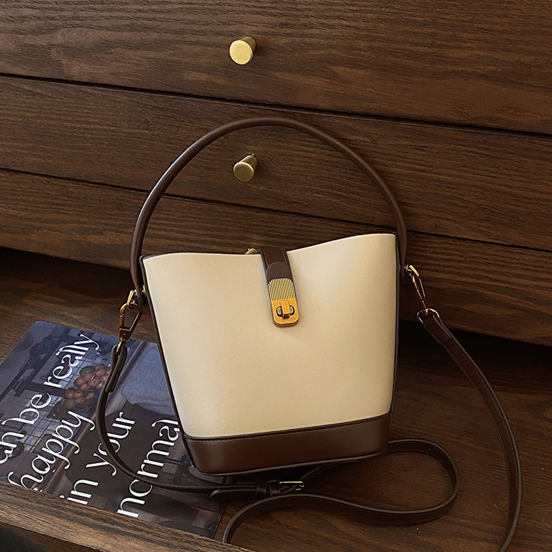 浩硕春夏新款女士包水桶包包时尚百搭斜跨单肩小众潮流水桶小包包