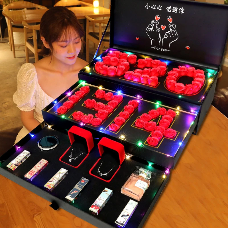 七夕情人节礼物520玫瑰香皂花礼盒新款创意生日礼物送女友告白礼