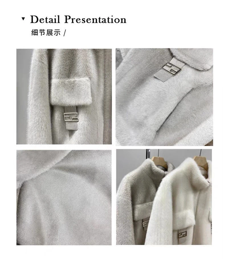 2024款时尚女装貂绒女外套潮流上衣气质小香风时尚短百搭皮毛一体