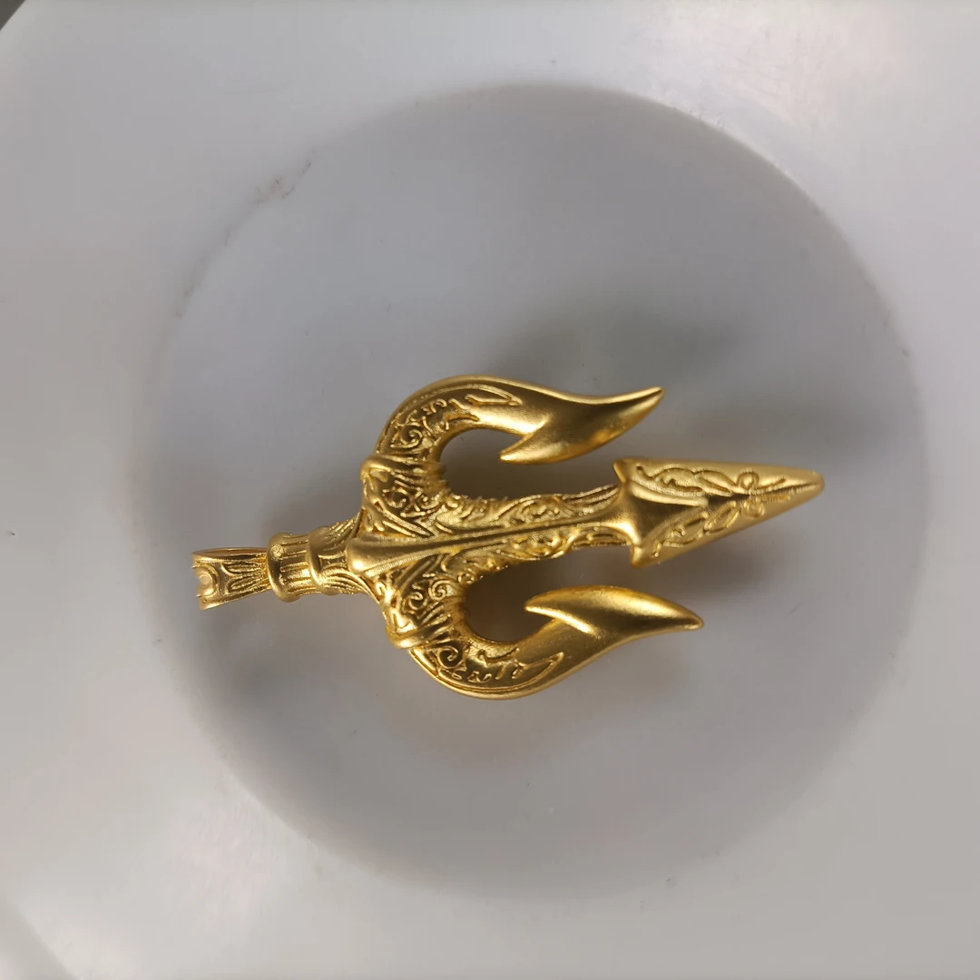 足金三叉戟吊坠配饰