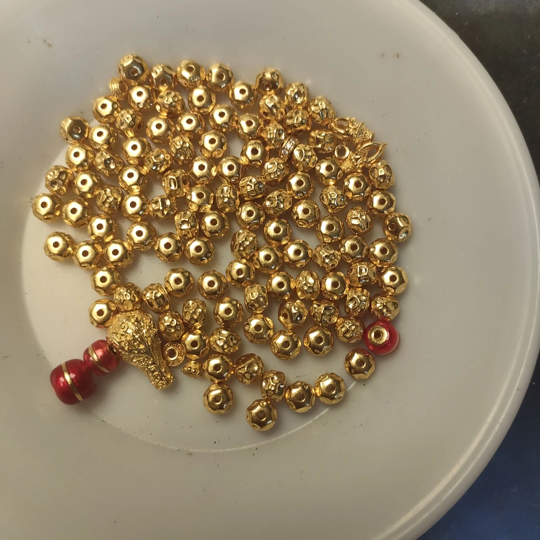 足金999老型珠和三通文玩配饰