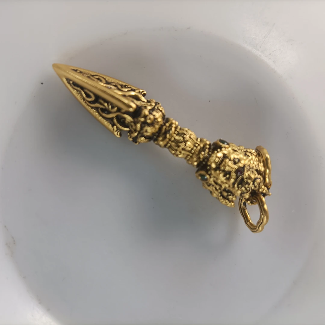 足金降魔杵吊坠配饰