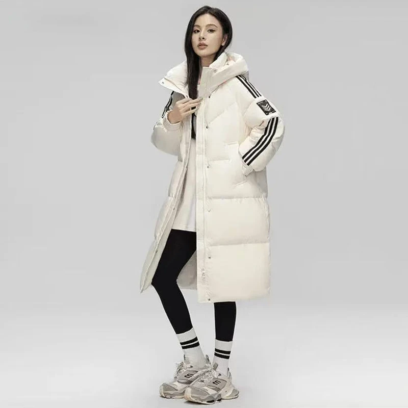 （阿芝专属）冬季长款羽绒服情侣装韩版过膝保暖外套-22401