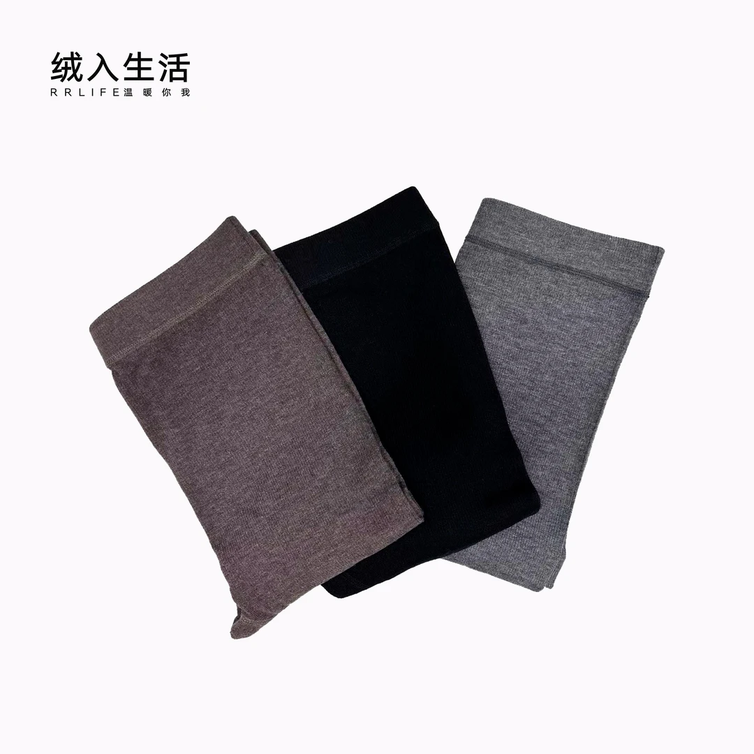 RRLIFE/绒入生活[绒暖] 精纺纯山羊绒72支抽条显瘦保暖女士打底裤
