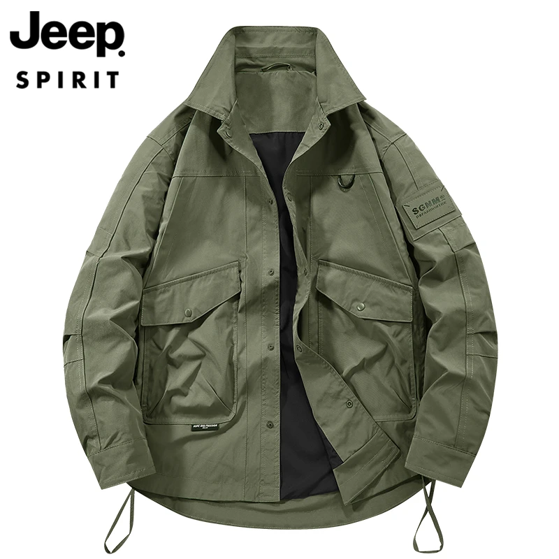 JEEP SPIRIT 吉普时尚 户外冲锋衣男秋季新款时尚工装夹克外套女