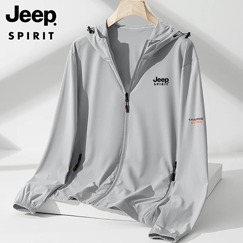 JEEP吉普冰丝防晒衣夏季男女同款防晒服弹力钓鱼服舒适透气超薄款