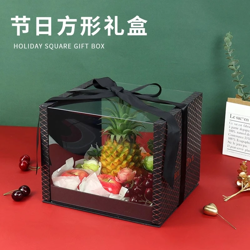 节日方形礼盒平安夜礼品包装盒小朋友糖果圣诞创意送礼盒空盒子