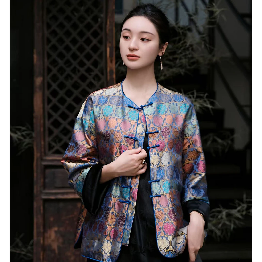 盛唐牡丹|六合花开宋锦对襟外套(不夹棉)气质时尚复古新中式冬季