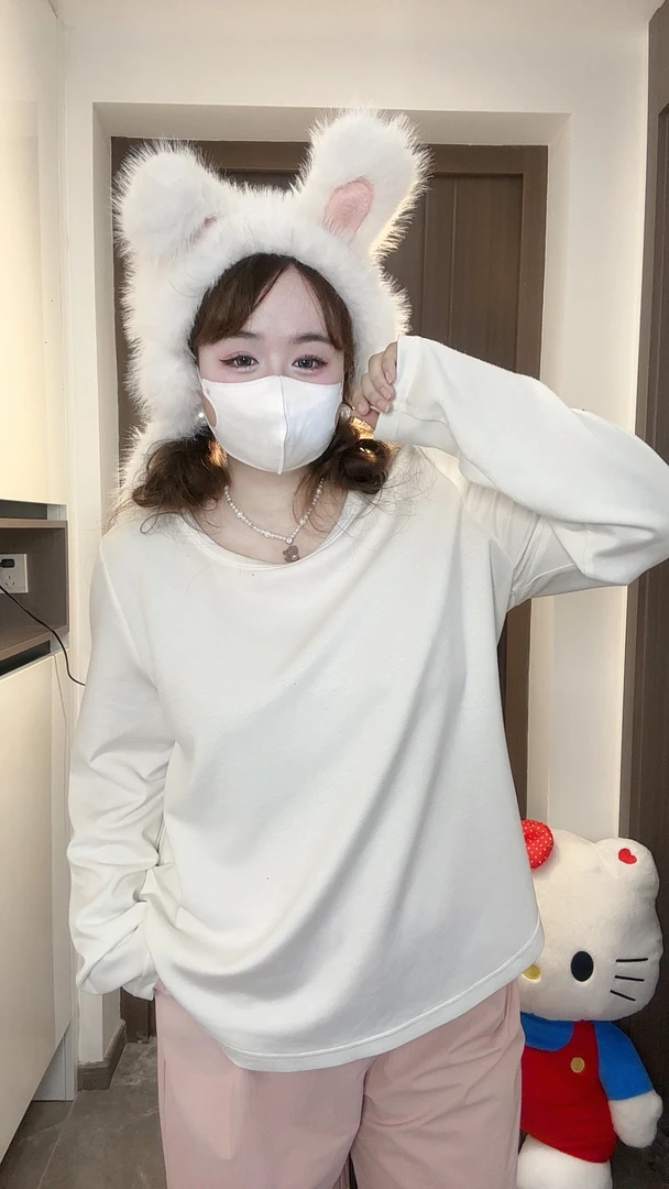 LIN/小美很忙【雪媚娘】 大码女装 时尚百搭弹力长T恤上衣WLL032