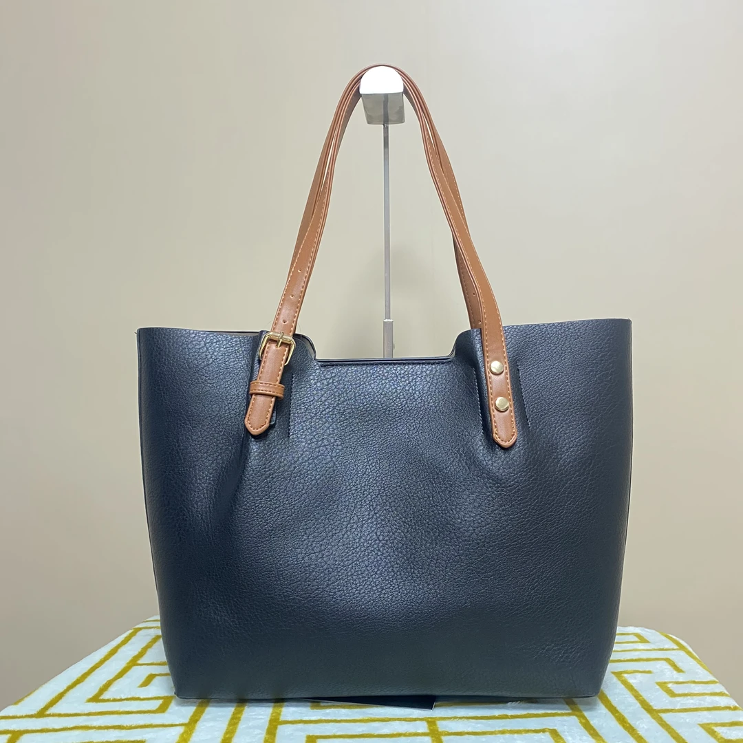 时光家600-649休闲时尚简约百搭设计师单肩托特真皮女士包包