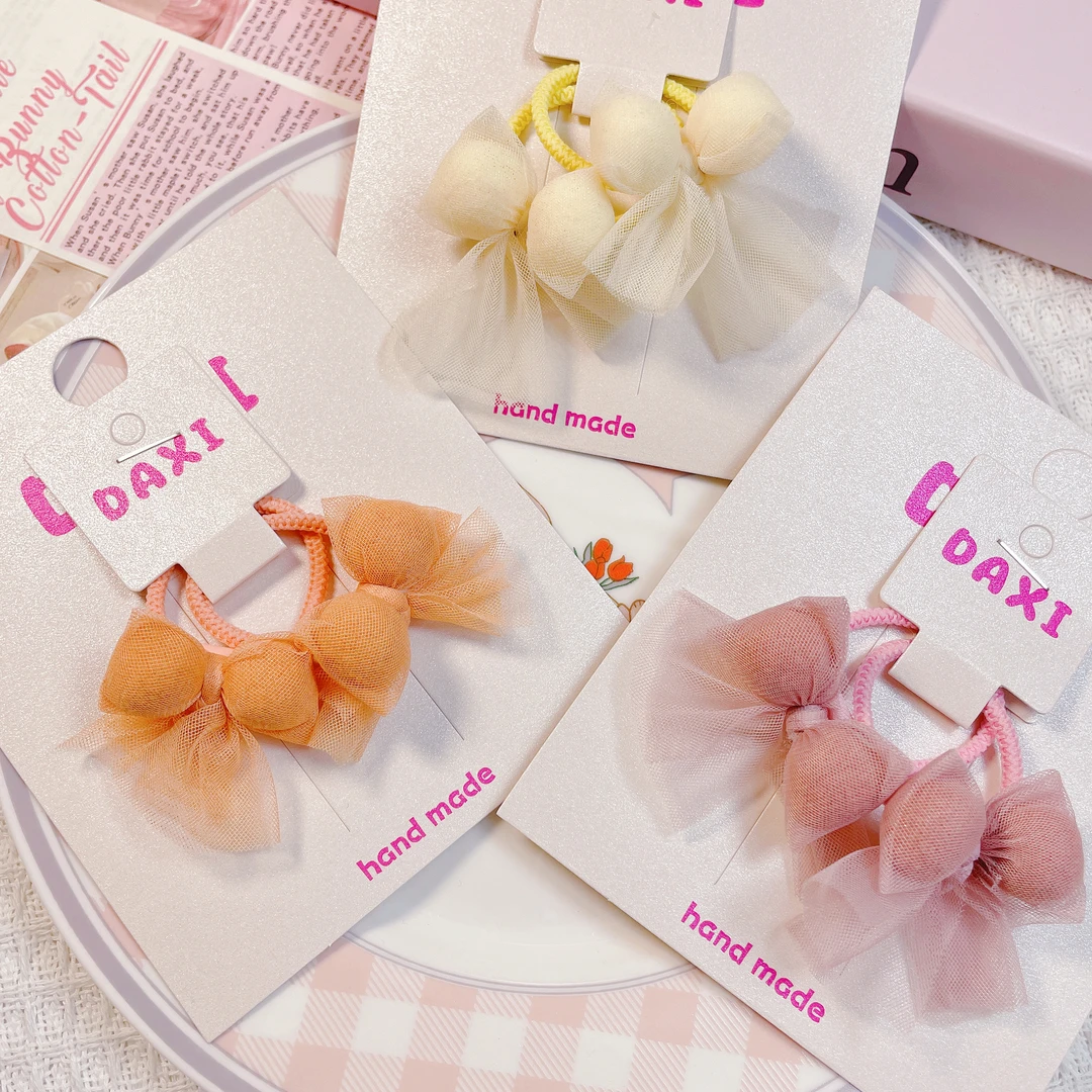 XSZ731 新款儿童发绳网纱蝴蝶结发圈女童皮筋头绳不伤发可爱宝宝