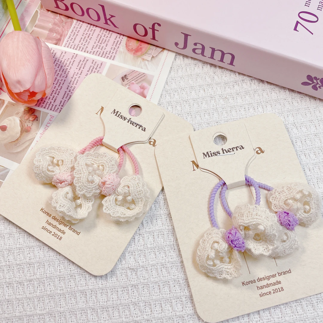 XSZ729 新款儿童发绳布艺古风花朵发圈蕾丝花边皮筋ins时尚甜美