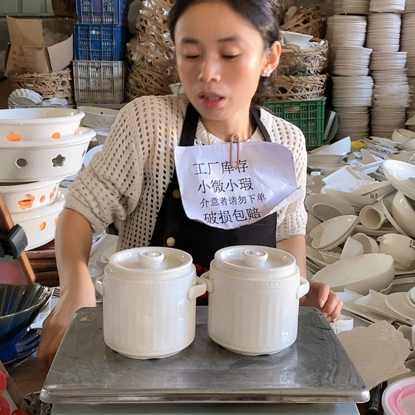 【闪购商品】陶瓷盘两个炖盅