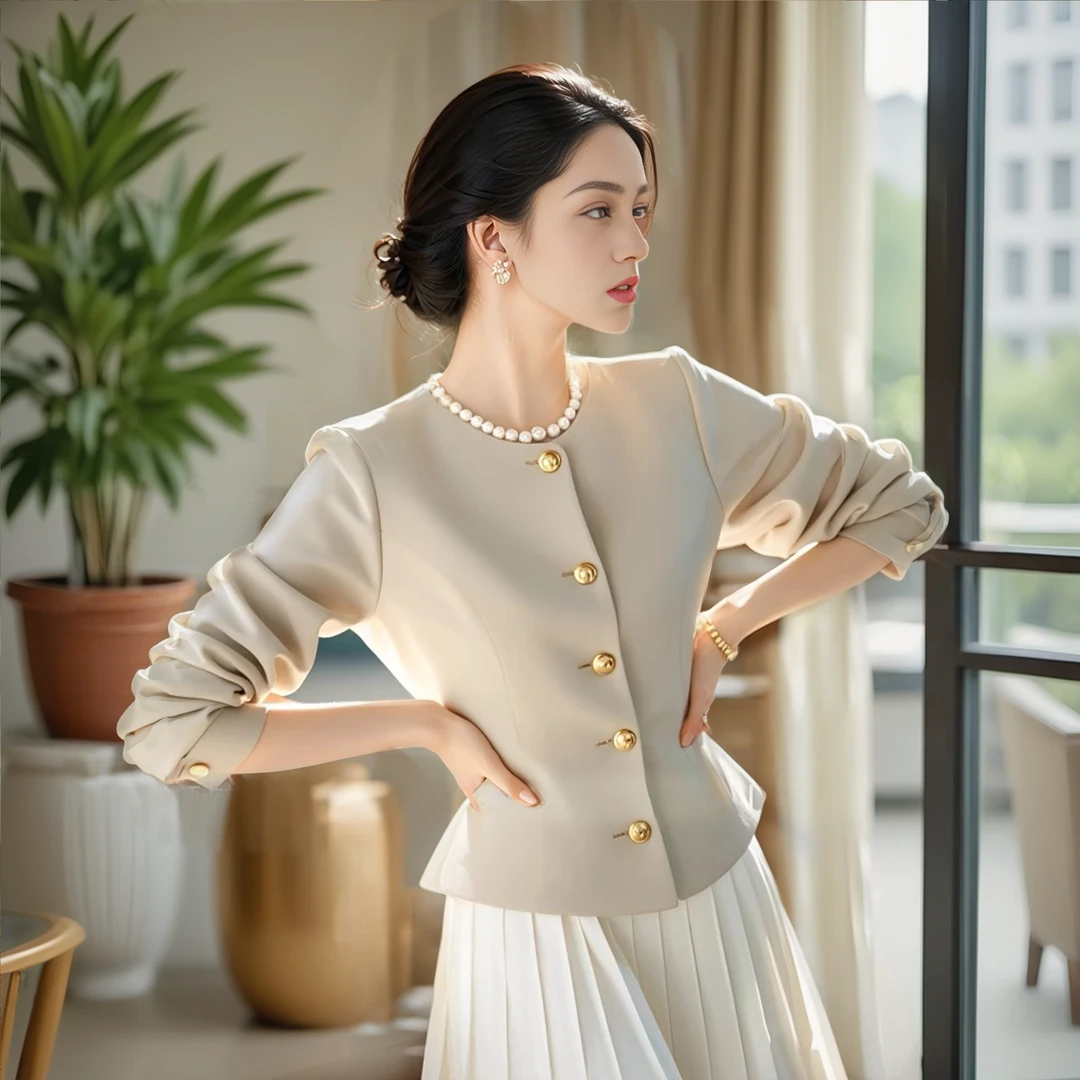 入秋新款上档次高端气质洋气高级感温柔小众爆款上衣半身裙两件套